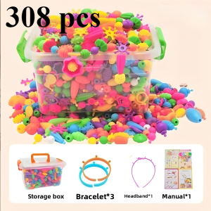 Childrens DIY bead girl jewelry accessory making kit creative necklace bracelet and ring DIY Ideal Christmas and Birthday gif