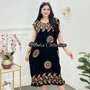 Daster Midi Cabutan Bahan Santung Super Ukuran Standart