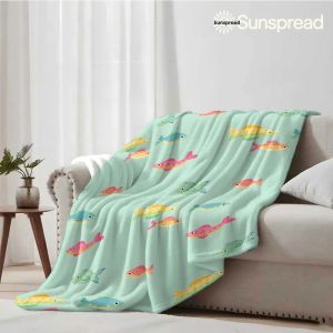 Beast Kingdom | Chăn Flannel Hình Cá Hoạt Hình Đầy Màu Sắc Nhẹ Mềm Mại Ấm Áp Polyester Giáng Sinh Halloween Trang Trí Nhà Chăn Phòng Ấm Cúng