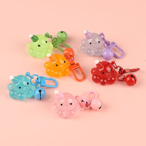 Creative DIY Glowing Cartoon Octopus Keychain Couple Bag Pendant Resin Cute Ornament Gift for Women Night Light Key Holder