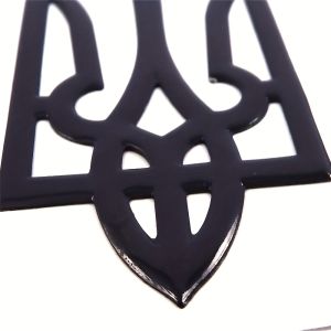 Ukrainian Trident Black Finish Decal Emblem Ukraine Tryzub 3D Sticker car motorcycle 2"x3"