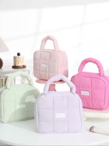 Candy Color Puffy Cosmetic Bag 2.5L Travel Organizer with Brush Pocket RH2419