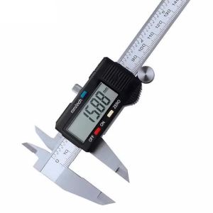Thước Kẹp Kỹ Thuật Số Bằng Thép Không Gỉ 0-150/200/300mm Dụng Cụ Đo Điện Tử Chính Xác Với Màn Hình LCD Cho Thước Đo Mét.