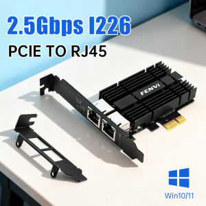 Fenvi | 2.5Gbps I226 PCIE To RJ45 Gigabit Ethernet LAN Card PCI Express Dual RJ45 2500Mbps Network Adapter For Desktop PC