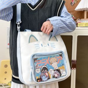 IU MISS Zipper Bag Kawaii Cat Itabag Idol Merchandise Storage Nylon Fashion Backpacks Casual Small Item Bag Transparent Pocket Women