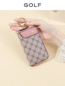 Golf Ladies Key Pouch Compact Large Capacity Retro Simple Car Key Storage Bag Polyester Material Zipper Closure Vertical Shape