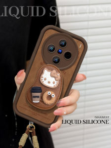 Silicone Phone Case for Vivox200 Full Cover Lens Protection Mens Womens Styles Creative Cartoon Kitty Frame Design