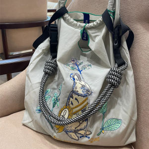 Thân Thiện Với Môi Trường Dạ Hội Túi Mua Sắm Bằng Vải Nylon Thêu Dây Xích Nữ Túi Đeo Chéo Dễ Thương Phong Cách Nữ Dây Rút Túi Xách Đóng Cửa