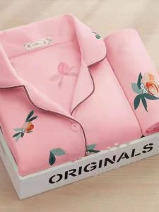 Minimalist Pure Cotton Pajamas Womens Casual Long Sleeve Pants High-End Fancy Can Be Outwear plus Size Korean Home Confinement