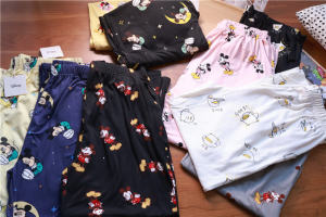 กางเกงลำลองสบาย ๆ สำหรับใส่อยู่บ้าน ผ้าฝ้ายผสมโพลีเอสเตอร์ ความยาวปานกลาง ทรงหลวม ฤดูใบไม้ผลิ ฤดูร้อน ฤดูใบไม้ร่วง ฤดูหนาว