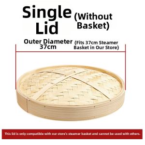 Large Commercial Bamboo Steamer Basket for Steaming Buns Rice Wraps Home Use Woven Bamboo Steaming Pot Tray Pure Color Popular Elements