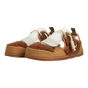 THEMULE | Large Size Warm Wide Color Block Furry Shoes