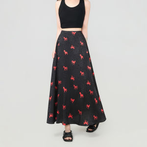 KEIKO | French Retro Floral Summer Holiday Set Silk Satin Top Skirt