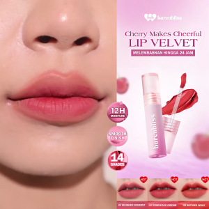 BNB barenbliss Cherry Makes Cheerful Lip Velvet korea Lipcream「24H Moisturizing」| Lipcream Hasil Akhir Velvet