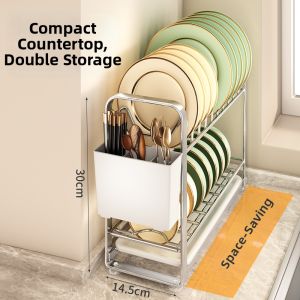 New Narrow Kitchen Dish Rack Stainless Steel