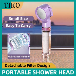 Pressurized Boost Portable Filter Shower Head Water-Saving Handheld Shower Head Bathroom 5-Speed Adjustable Travel Shower Head