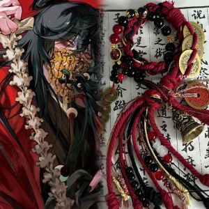 Handmade Tibetan Style Double Ring Bell Bracelet Chinese Mountain Ghost Coin Copper Coin Same as the Popular Li Hua Wang