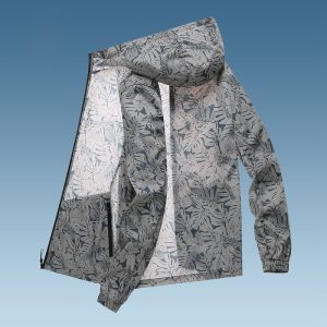 ROMON | Lomond Mens Ice Silk Sun Protection Clothing Summer Ultra-Thin Outdoor Camouflage Short Jacket Fishing Hooded Coat