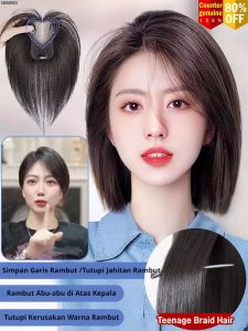 Poni Palsu Bernapas untuk Wanita Rambut Palsu dari Rambut Asli Penutup Rambut Tambahan untuk Menyembunyikan Uban Rambut Palsu Tipis yang Bernapas Potongan Rambut Tambahan Ringan dan Bernapas untuk Garis Rambut