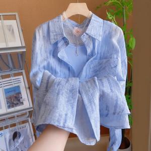 Áo Thun Cổ Polo Dài Tay Mỏng Thời Trang Mùa Hè Cho Nữ Áo Chống Nắng Áo Khoác Ngoài Chất Liệu Cotton Dáng Rộng Thoáng Khí