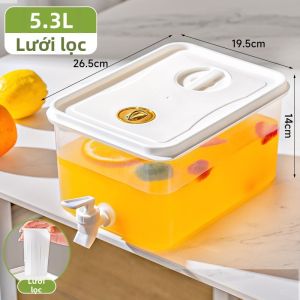 LUTUMEI | Bình Nước Lạnh Dung Lượng Lớn Chống Nhiệt Có Vòi Đậy Kín Chất Lượng Thực Phẩm