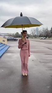 𝐐𝐔𝐈𝐂𝐊 𝐎𝐏𝐄𝐍 Extra Large 3 Person Auto Golf Umbrella With Cover Sun Rain Wind Long Straight Holder Payung Besar