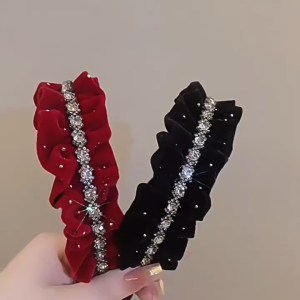 Bando Bandana Korea Wanita Bow Simple Aksesoris Rambut Bandana List Diamond Fashion/Head Band/Bandana Premium Permata Diamond/Aksesoris Wanita/Fashion Wanita Headband