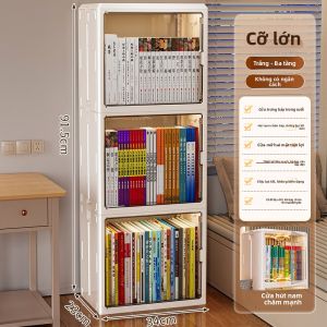 MEIZHUFU | Giá Sách Tường và Tủ Lưu Trữ Kết Hợp với Kính Chống Bụi và Cánh Tủ