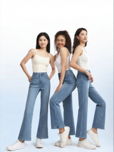 HIPPIE MISS | Flared High Waist Denim Trousers