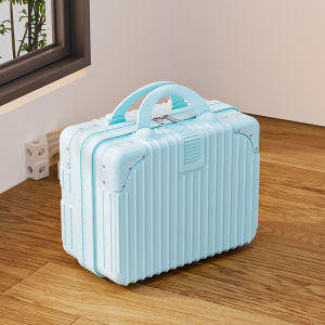 Vintage Handheld Luggage Small Suitcase Makeup Bag Travel Gift Storage Box Carry-On Bag with Handle 14 Inch