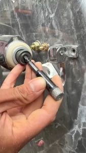 6-16mm Mũi khoan kính đen gạch men đá hoa cương thủy tinh đa năng Mũi khoan đa năng phủ kim cương chuôi lục giác