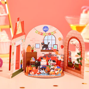 Stitch Celebrate Birthday Greeting Card Creative Double Door Pop Up 3D Card Boojiboo & Angel Birthday Postcard Birthday Gifts