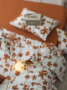 Country Style Floral Cotton Bedding Set 100% Combed Cotton Quilt Cover Sheet Bed Canopy Four Piece Bedding Set Comforter Cover