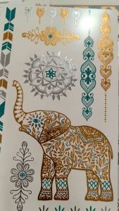 [SteadyINK] Metallic Henna Tattoo Sticker Waterproof - Premium Gold & Silver Designs - Henna Sticker - Perfect for Weddings Festivals Parties