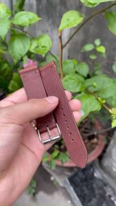 Dây đồng hồ da bò sáp màu nâu đỏ đậm khâu tay thủ công đủ size có cả size lẻ và size hiếm gặp Dây da đồng hồ nam Dây đeo đồng hô dây da Quai đồng hồ Tặng kèm khóa chốt và dụng cụ tháo lắp dây