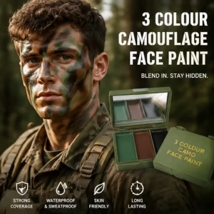 3Colors Camouflage Face Painting Camouflage Makeup Camouflage Oil With Mirror Conteng Muka Tactical Outdoor
