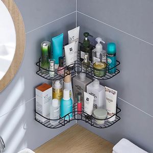 Iron Corner Storage Rack Seamless Wall-Mounted Household Rack Toilet Bathroom Shelf Storage Basket Organizer Shelves