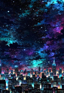 Jigsaw Puzzle 500/1000/1200/2000PCS Colorful Night Sky Bustling Cityscape Art Brain Teaser Puzzle Calming Hobby Gift