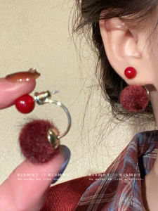 Elegant Women's Red Ball Ear Studs & 925 Silver Needle: A Guide to Retro High-End Fashion Accessories