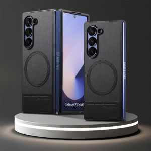 Samsung Z Fold7/6 Magnetic Absorption Card Holder 2-In-1 Protective Leather Case Foldable Screen Mobile Phone Cover