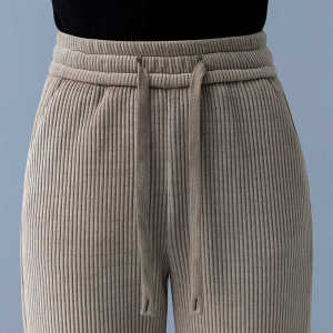 Chenille Loose Pants Female 2024 New Arrival Autumn and Winter Suitable for Pear-Shaped Figure Draping Effect Stripes Straight-leg Pants