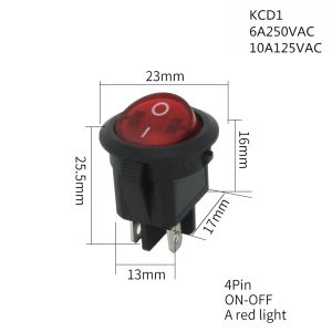 1 Chiếc 12V 24V 6A Đèn LED Ô Tô Công Tắc Tròn 2/3/4PIN Bật/Tắt 20mm/23mm Đa Màu Chiếu Sáng Đồng Rocker Switch Cho Xe