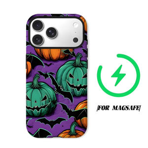 BILIBILI | Pumpkin Bat Pattern Phone Case for iPhone 18 17 16 15 14 13 12 11 Air Pro Max Plus Double-layer Cover