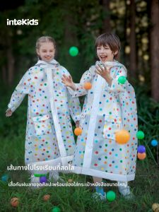 Childrens Waterproof Raincoat Long School-use with Backpack Space