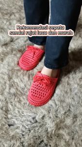 Sepatu Sandal Korea RAJUT Estetik Nyaman Lentur Empuk