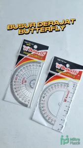 Busur Derajat Plastik Butterfly Kecil & Penggaris 10 cm Mistar 180