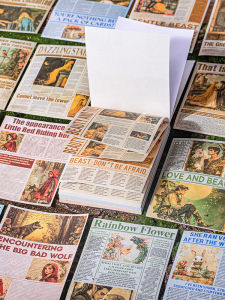 Bộ Sưu Tập Truyện Cổ Tích Tuần Báo Chất Liệu Giấy Nhãn Dán Mô Phỏng Cổ Điển Bằng Tay Giấy Nháp Dán Không Cần Dán