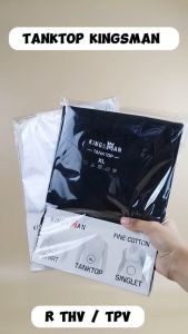 Kaos Thantop Sleveeless V-neck Kingsman bahan Fine Cotton Hitam THV Isi 1Pcs