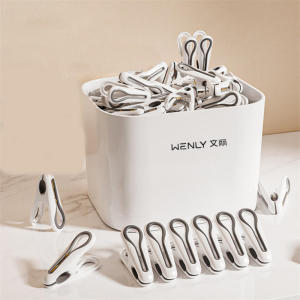 24/36pcs เสื้อผ้า Pins ตะกร้าเก็บอาหารคลิปถุงเท้าชุดชั้นในผู้ถือตู้แร็คพลาสติกซักรีดแขวนหมุดคลิป