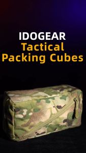 IDOGEAR Tactical Square Storage Pouch Hook&loop Webbing Utility Pouch Packing Cubes Multi-function Camo Outdoor Gear 35101